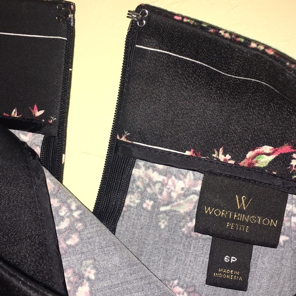 Worthington skirt pencil floral birds petite black - Picture 7 of 7